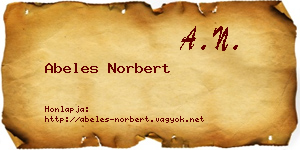Abeles Norbert névjegykártya